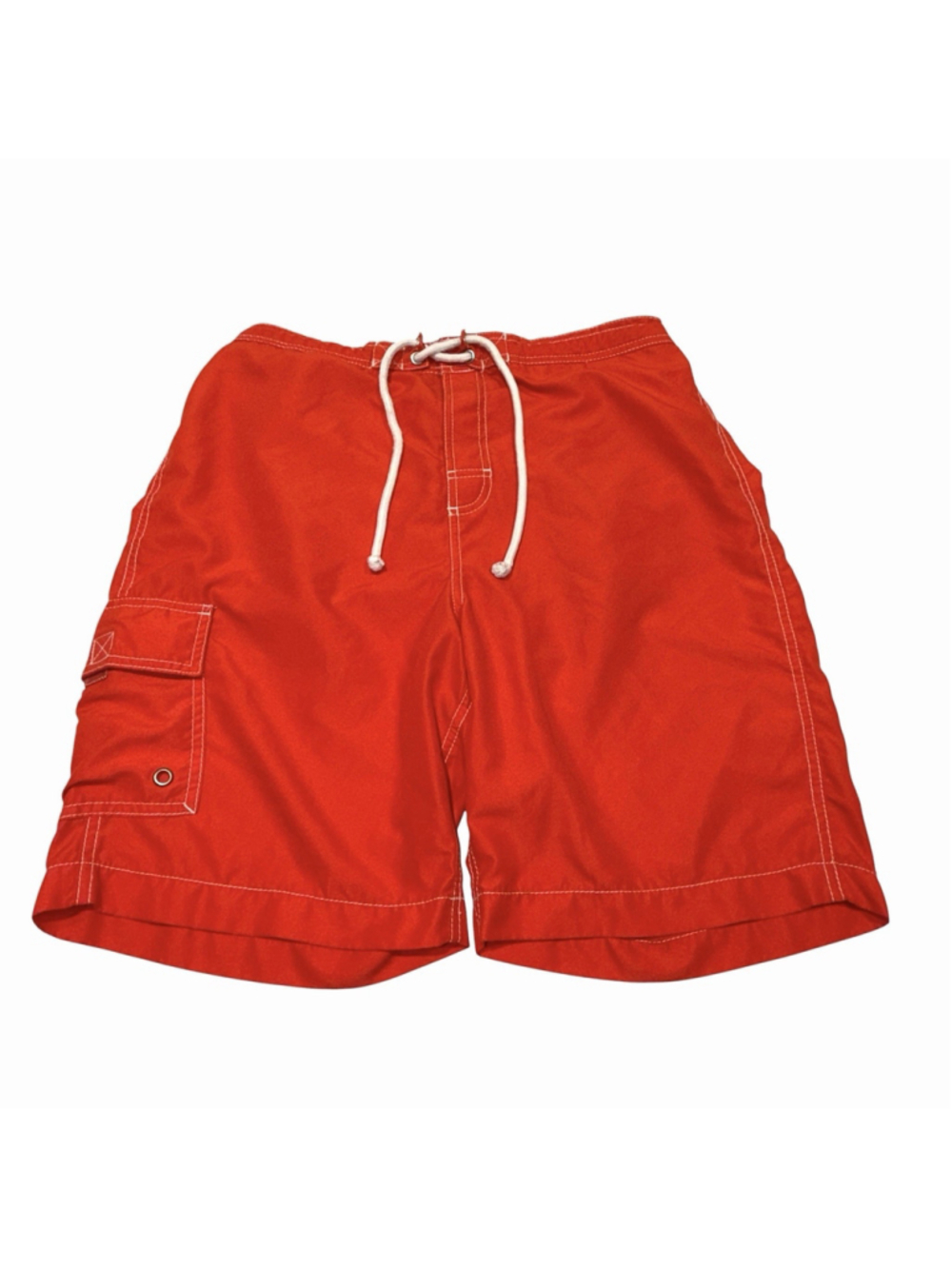 Merona Board‎ Shorts Mens Size Medium Red Cargo Pocket Swim Trunks FLAW Read